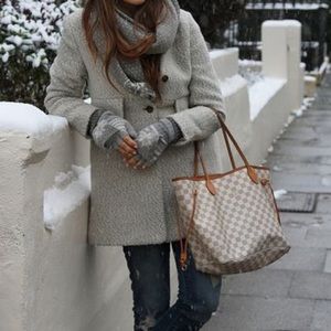 Auth Louis Vuitton Neverfull MM Damier Azur Tote